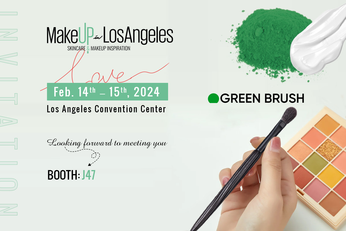 Green Brush is exhibiting at Makeup in Los Angeles 2024 on Valentine's Day!