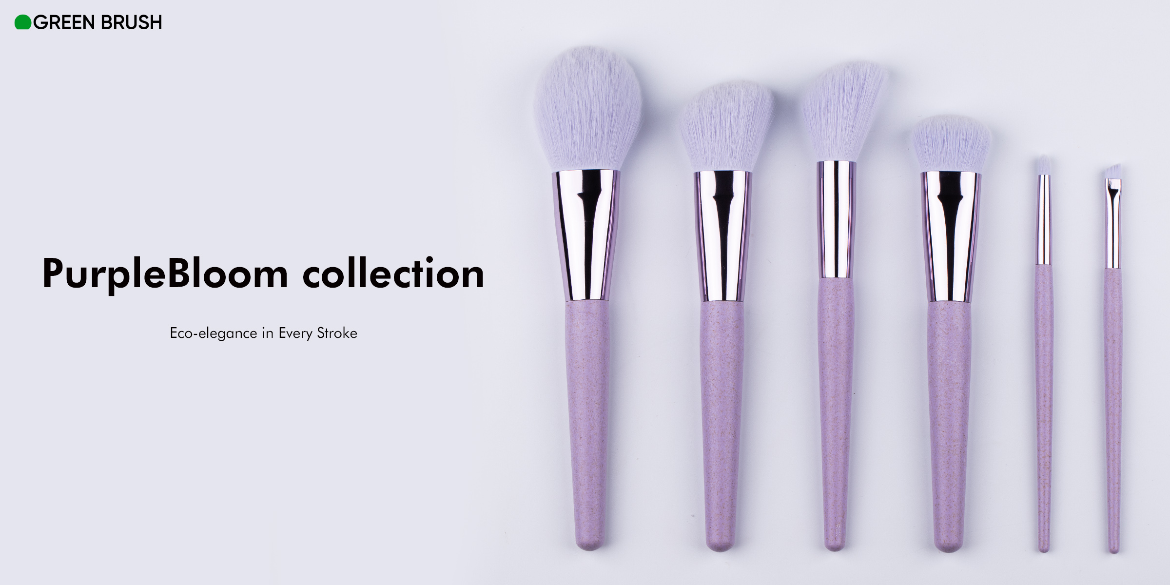 The PurpleBloom collection is an eco-friendly and vegan makeup brush set