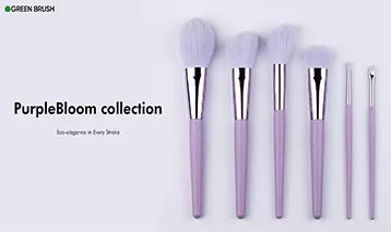 Eco-Friendly and Vegan Makeup Brush Set : PurpleBloom Collection